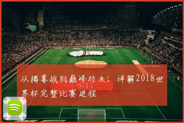 从揭幕战到巅峰对决:详解2018世界杯完整比赛进程